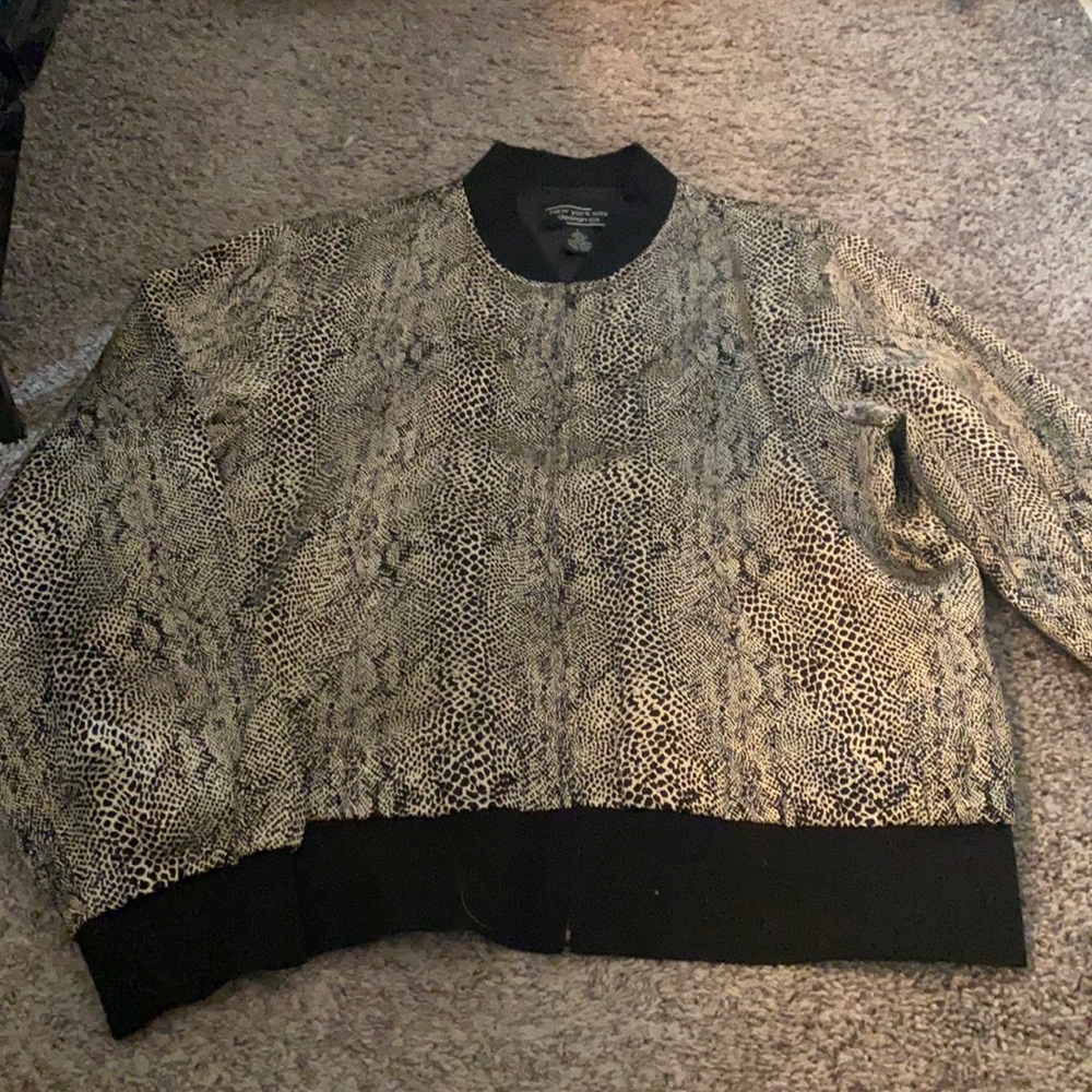 Black and gold snake print silk jacket